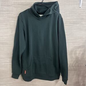 Dovetail Workwear Hoodie Men's size Small Hunter Green Button Neck